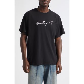 Maison Margiela Overdyed Logo Graphic T-Shirt in Black at Nordstrom, Size Xx-Large