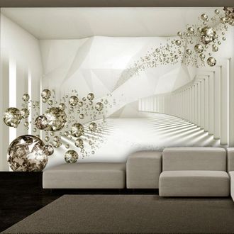 Artgeist Fotomurale adesivo - Diamond Corridor (Beige) - 343x245