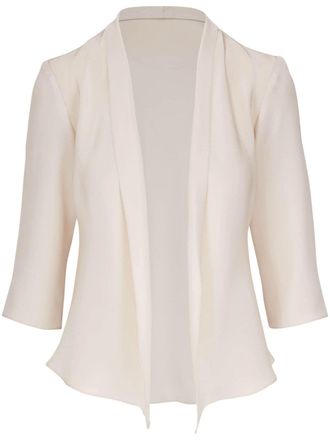 Peter Cohen open-front collarless silk jacket - women - Silk - S - Neutrals