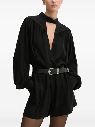 Iro long-sleeve v-neck jumpsuit - women - Fabric - 40 - Black
