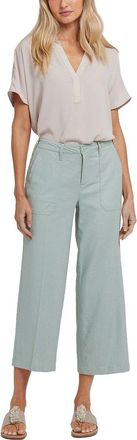 NYDJ Nydj Cargo Tomatillo Linen-Blend Wide Leg Jean
