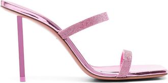 Amina Muaddi 100mm Rih sandals - women - Calf Leather/Calf Leather/Calf Leather/Rubber - 39.5 - Pink