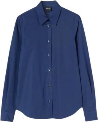 Aspesi Klassiek Poplin Overhemd - Dames - Overhemden - Blauw - M - Katoen - Overhemden
