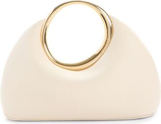 Jacquemus Le Petite Calino Leather Top Handle Bag in Light Ivory 115 at Nordstrom
