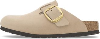 Birkenstock Schoenen, Dames, Beige, 37 EU, Leer, Sandaal met Grote Gesp