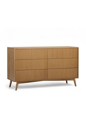 Teamson Home Tremolo Chest of Drawers 6 Drawer Bedroom Dresser in Natural