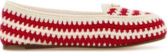 Prada Embroidered Crochet Loafers