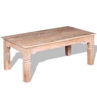 Berkfield Home Coffee Table Acacia Wood 110x60x45 cm in Light Beige | Size: 110 x 60 x 45 cm