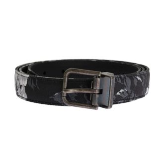 Dolce & Gabbana Floral Canvas Belt - male - Dolce & Gabbana - Belts - Black - ONE SIZE - Accessories