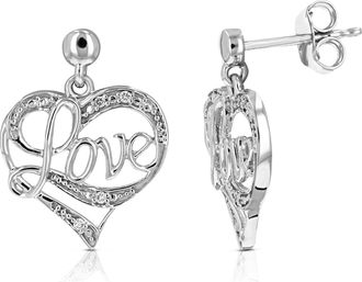Vir Jewels 1/20 cttw Lab Grown Diamond Dangle Earrings in Sterling Silver With Push Backs For Women