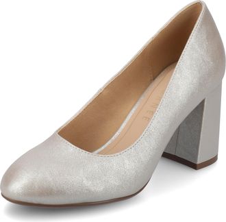 Journee Collection Womens Seraphina Block Heel Dress Pumps, Champagne, 5.5 UK