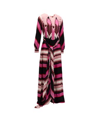 Valentino Garavani Feathered Intarsia Dress - Pink