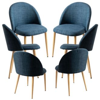Regalos Miguel Packs Sillas Comedor - Pack 6 Sillas Vint Tela - Azul Marino