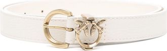 Pinko Love-Birds-motif leather belt - women - Leather - M - White