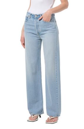 A Gold E Ren High Waist Wide Leg Jeans in Memory Light Indigo at Nordstrom, Size 24