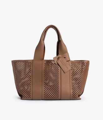 Pedro Garcia Tote bag in dark brown suede | Perfed tote | Spring Summer 26 | PEDRO GARCIA