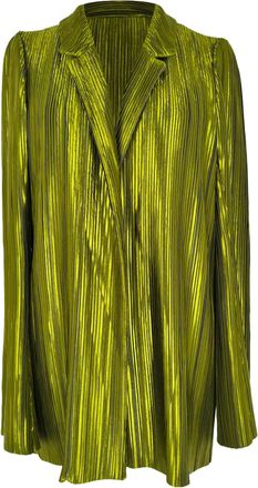 Galvan Nuage Pleated Blazer in Green Polyester