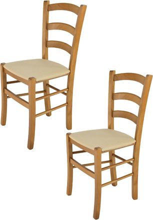 Tommychairs Tommychairs 2 Sillas Venice En Haya Roble, Asiento Tela C&aacute;&ntilde;amo