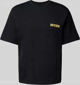 Review Regular Fit T-Shirt aus Baumwoll-Viskose-Mix in Black, Größe XS