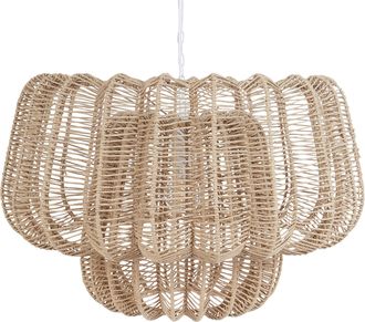 Beliani L&aacute;mpara Colgante De Cuerda De Papel Estilo Boho En Color Beige Saisi