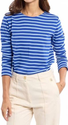 Armor Lux Lesconil Breton Striped Shirt In Mazarine/placid Blue
