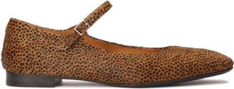 Kazar Platte leren pumps met borstels - Dames - Ballerinas - Bruin - 40 EU - Leer - Schoenen