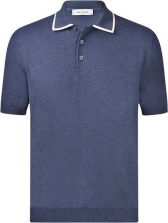 Gran Sasso Contrast Trim Short-Sleeve Polo Shirt - Heren - Polos - Blauw - 2XL - Katoen - Tops