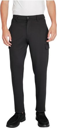 Calvin Klein Gebreide Tapered Broek Herfst/Winter Collectie - Heren - Slim Fit Broeken - Zwart - W36 L32 - Polyester - Broeken