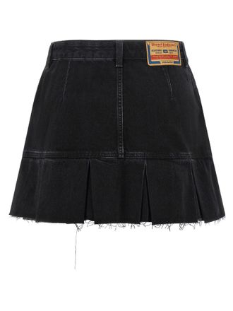 Diesel Pleated Denim Skirt - Black