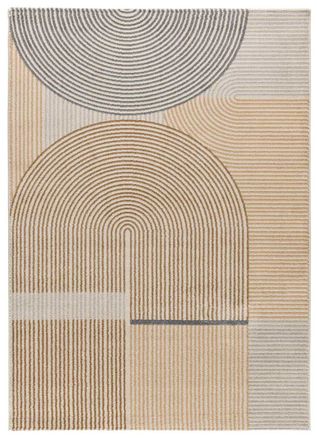 Atticgo Alfombra geométrica beige/gris 140x200 cm