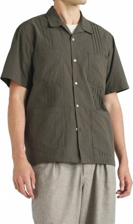 Universal Works Dwight Short Sleeve Overshirt In Olive