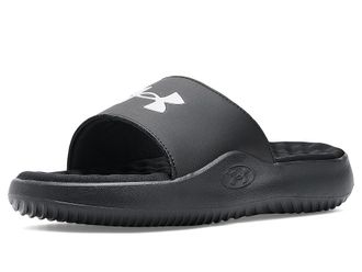 Under Armour Ignite Pro 8 Fixed Band Slides Womens Sandals Black/Black/White : 11 B - Medium, Polyester/Rubber/Synthetic
