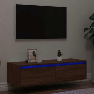 vidaXL Mobile Porta tv con Luci led Rovere Marrone 100X35,5x25 cm - Vidaxl