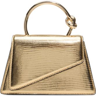 Aldo Aellaax Snakeskin Embossed Faux Leather Top Handle Bag in Gold at Nordstrom