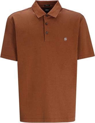 HUGO BOSS Brown Monogram Patch Polo