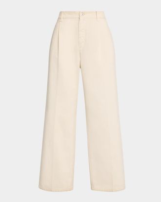 Brunello Cucinelli Garment Dye Straight-Leg Ankle Pants