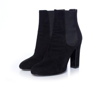 Dolce & Gabbana Dolce & Gabbana, zwarte su&egrave;de Chelsea boots met hak
