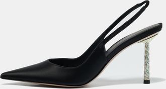 Le Silla Black Bella Satin Slingback Pumps