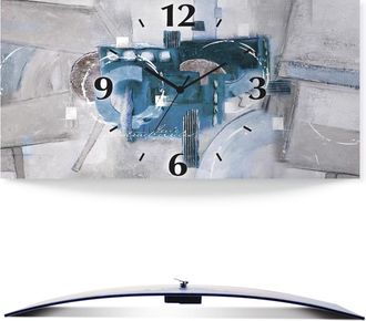 Artland Wanduhr »Abstrakte blaue Kreise« 3D Optik gebogen, mit Quarz- oder Funkuhrwerk, versch. Grössen