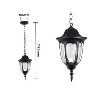 Trade Shop Trade Shop Traesio - Trade Shop - Lanterna Sospesa Da Soffitto Lampada Giardino Retr&ograve; Per Esterno Con Catena - Negro