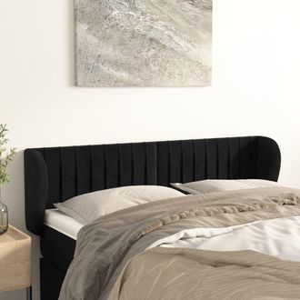 vidaXL Cabecero De Terciopelo Negro 147x23x78/88 Cm Vidaxl