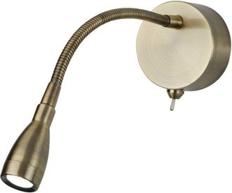 Searchlight Luz De Lectura De Pared Interior Flexible De 6 Luces Led Lat&oacute;n Antiguo - Searchlight