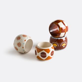 La Redoute Interieurs Set van 4 mangohouten servetringen, NIZAR