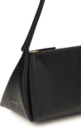 Calvin Klein Womens Leather Handbag Aurelis Black Calf Shoulder Bags