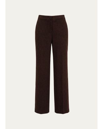 Diane Von F&uuml;rstenberg Alexander Flare-Leg Houndstooth Pants