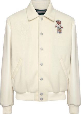Philipp Plein Leren Bomber Teddy
