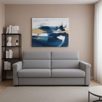 Dmora Sof&aacute; Fijo 2 Plazas Flaibano, Desenfundable, Hidrorrepelente Made In Italy, Lavable, 205x95x100h Cm Gris