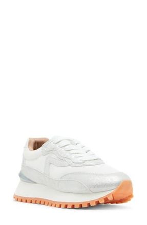 Blondo Lois Retro Waterproof Running Sneaker in Silver Leather at Nordstrom Rack, Size 7.5