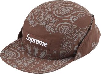 SUPREME SS26 Reflective Bandana Sunshield Camp Cap Brown SUP-SS26-1048-BRN