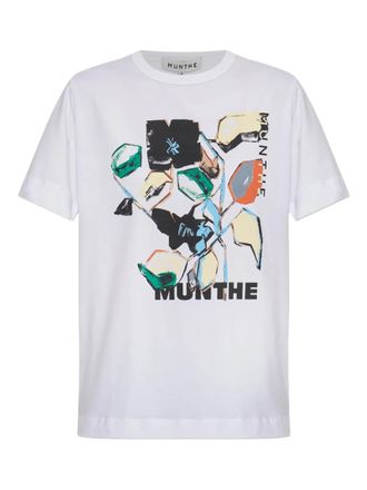 Munthe graphic-print short-sleeve T-shirt - women - Organic Cotton - 38 - White